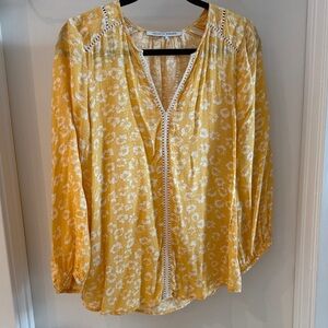 Collective Concepts Mustard Floral Blouse